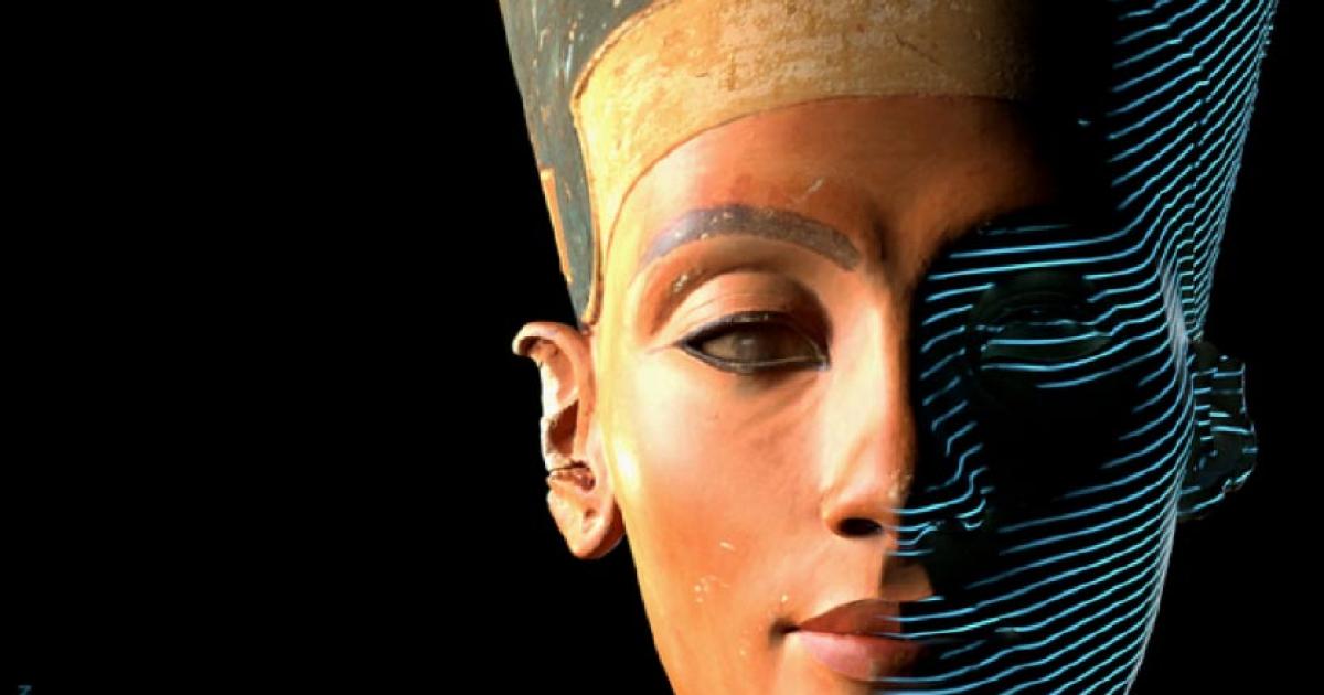 3D scan of bust of Nefertiti. Source: CosmoWenman / CC BY-NC-SA 4.0.