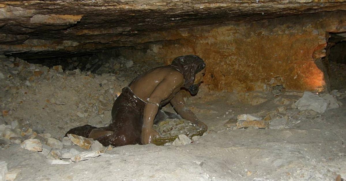 Model of a Neolithic flint mine