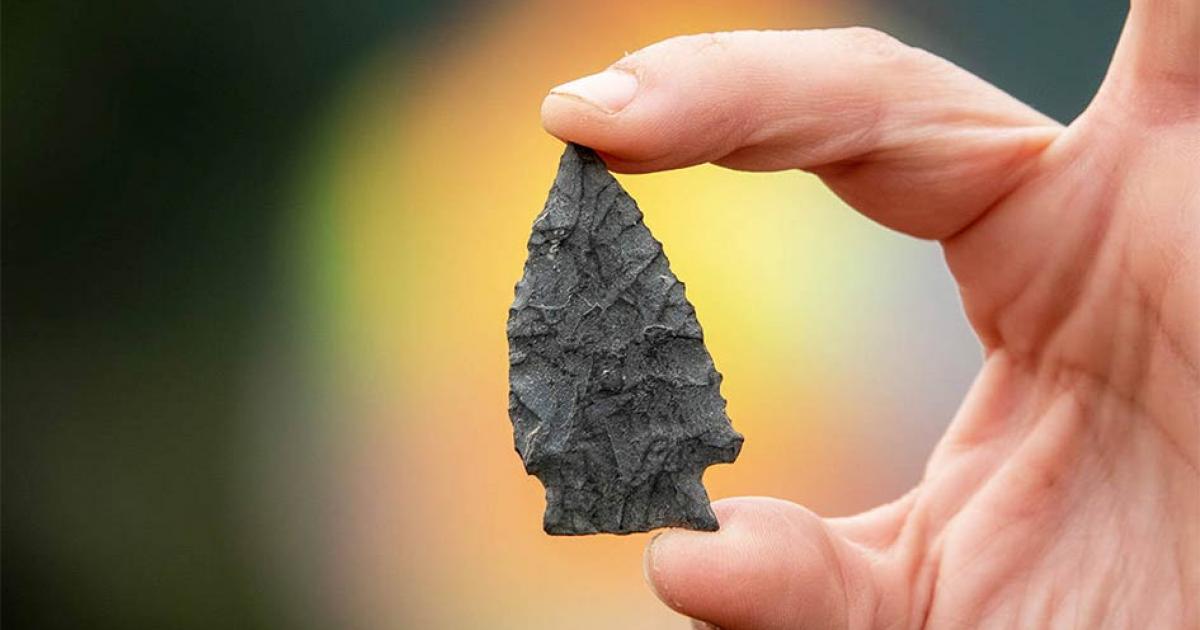 Artifact recovered from the Williams Lake area and believed to be an arrowhead from the early Nesikep period.          Source: Sugar Cane Archeology