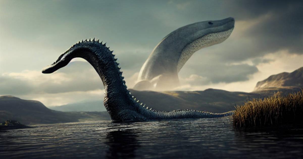 AI image representing Nessie, the Loch Ness Monster. 
