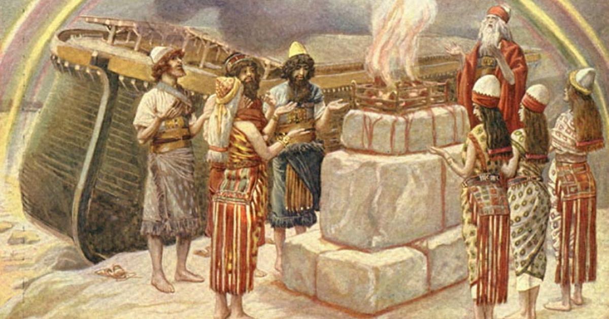 Noah's Sacrifice - watercolor circa 1896–1902 by James Tissot
