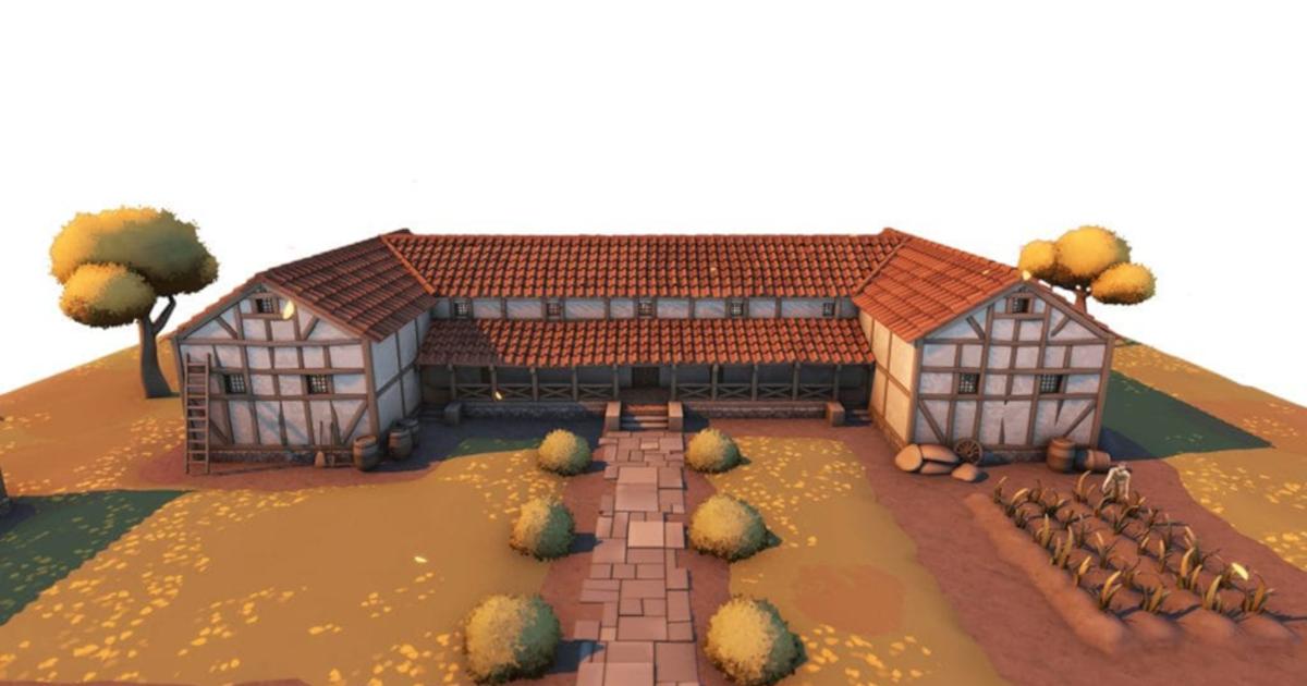 A digital rendering of what the Roman villa near Dereham, Norfolk, might have looked like. 