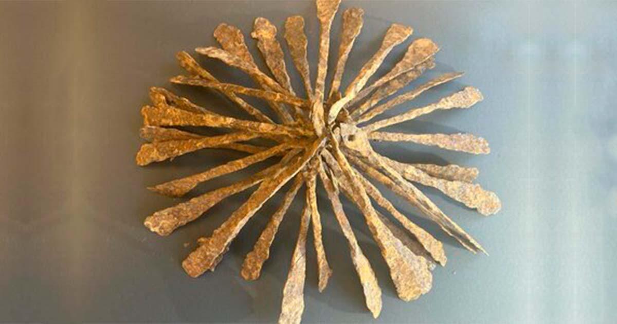 1,000-year-old iron bars found in Norway. Source: Mildri Een Eide/ Innlandet County Municipality