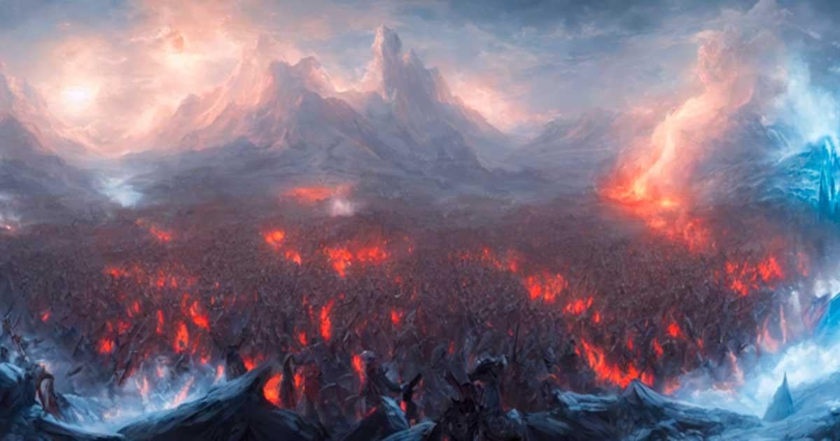 Top image: In the Norse creation myth, worlds of fire and ice emerge from the abyss at the beginning of the universe. Source: ivanovevgeniy / Adobe Stock