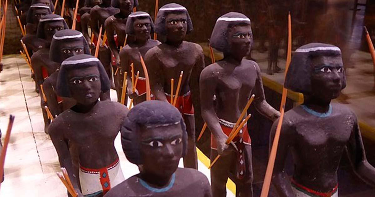 11th Dynasty model of Nubian archers in the Egyptian army, from a tomb in Asyut (2130–1991 BC). Source: Aidan McRae Thomson/CC BY-SA 2.0 