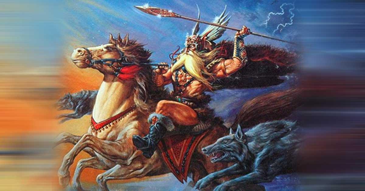 Odin Riding Forth on the Cover of "Legends and Lore" 