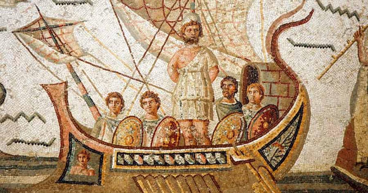 A mosaic scene from Homer's Odyssey in the Bardo Museum, Tunisia.	 Source: Fotokon / Adobe Stock