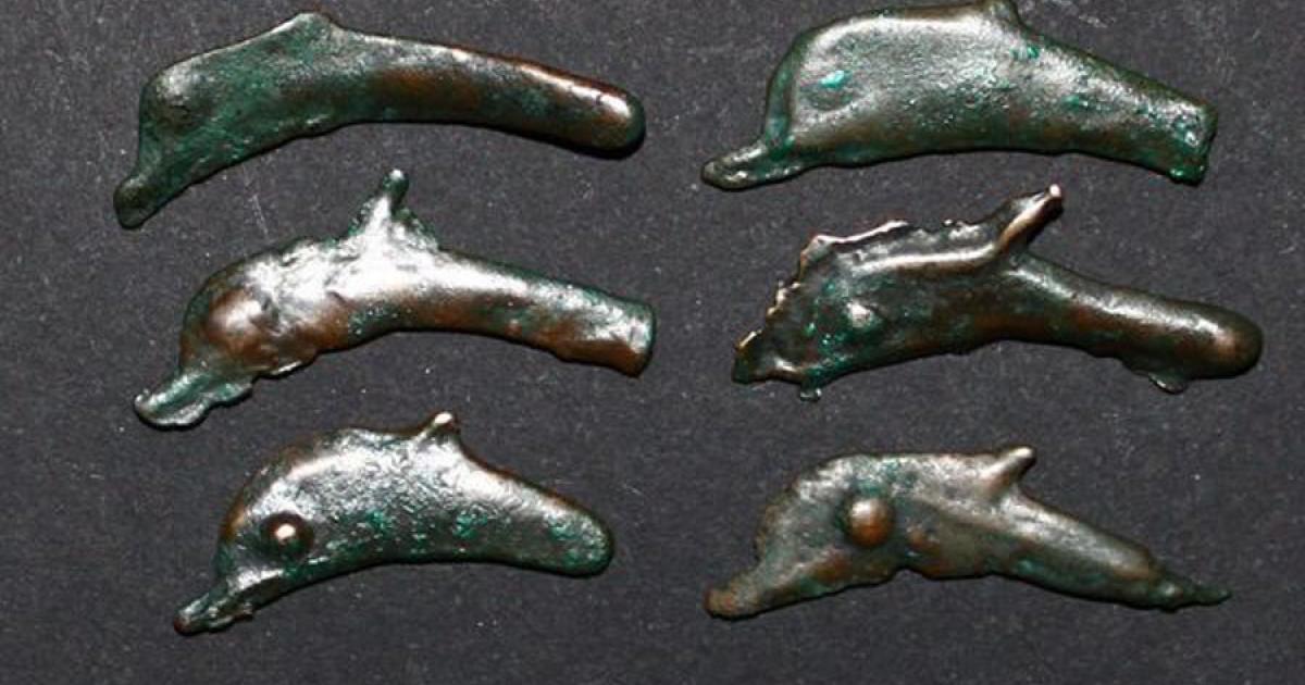 Sarmatia bronze dolphin coins, 5th-4th century BC, from the ancient city of Olbia, which was first Greek, and then Scythian and then Roman. Source: catawiki