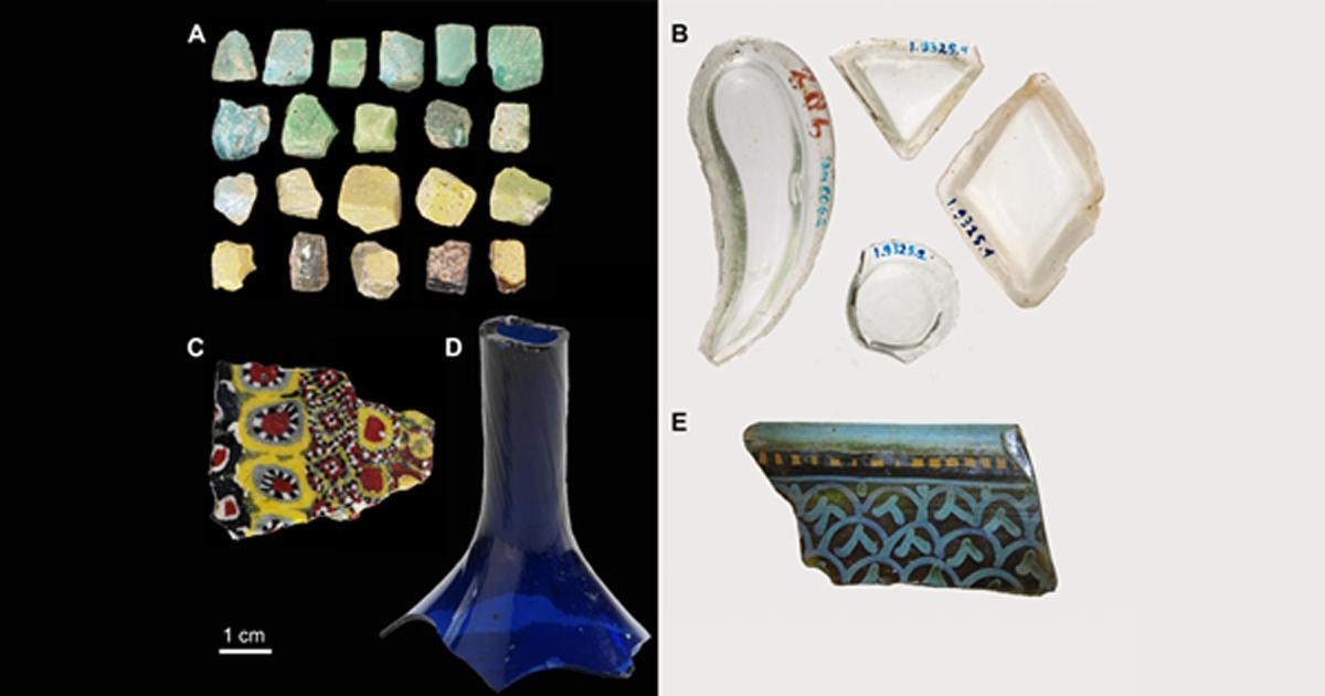 Glass artifacts from Samarra representing the different compositional groups