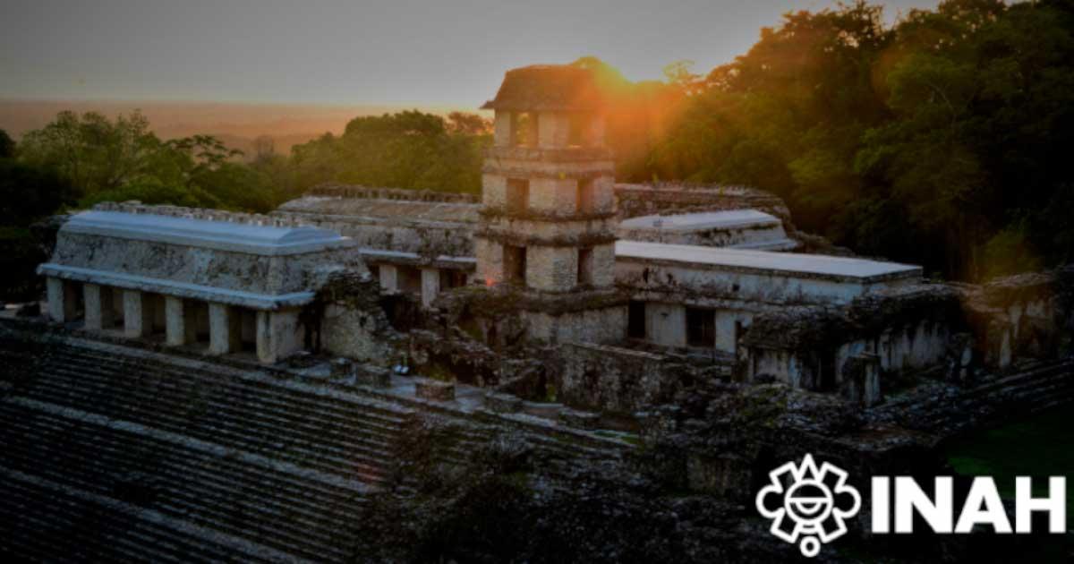 The Palace of Palenque, Mexico, seen from the Temple of the Inscriptions. Source: Mauricio Marat/ INAH