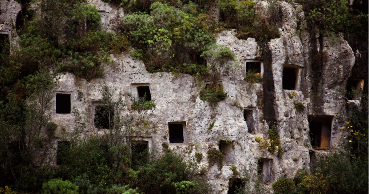 The rock-cut tombs of Pantalica, Sicily