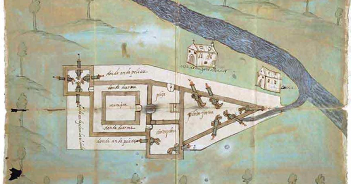 Santa Elena Fort, one of the first in La Florida, 1576 (today, Parris Island, South Carolina). 