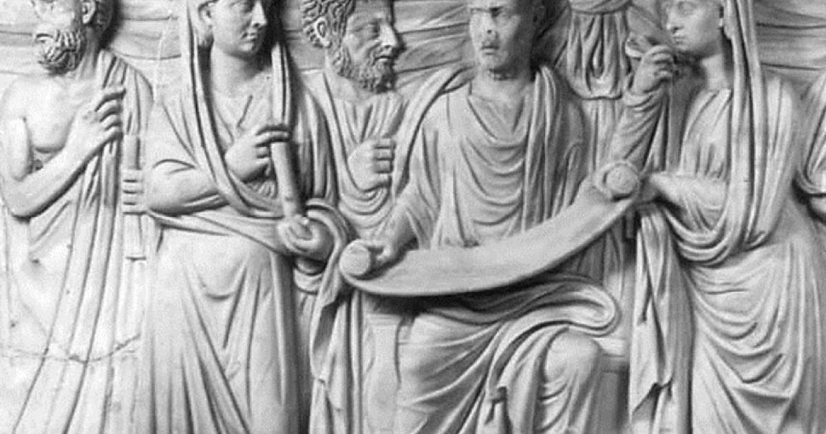 Philosopher Plotinus with his disciple