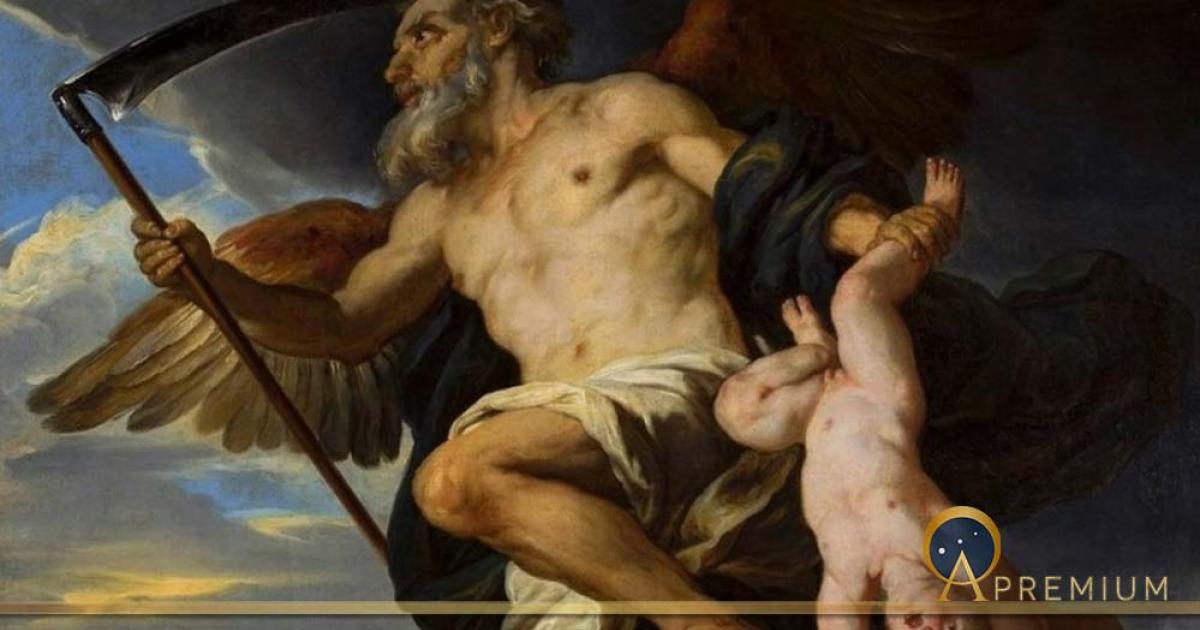 Chronos and his child by Giovanni Francesco Romanelli, National Museum in Warsaw, (17th-century) (Public Domain)