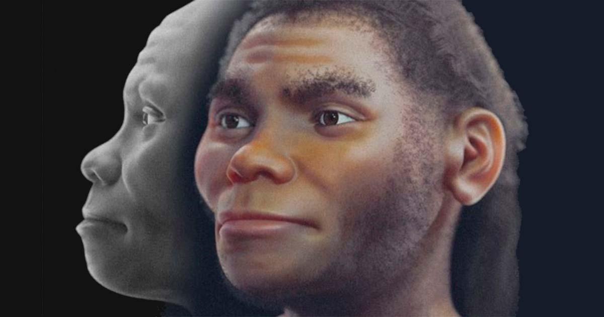 Reconstruction of the Piltdown Man hoax hominin by Cicero Moraes et al.	Source: (© Cicero Moraes et al.)