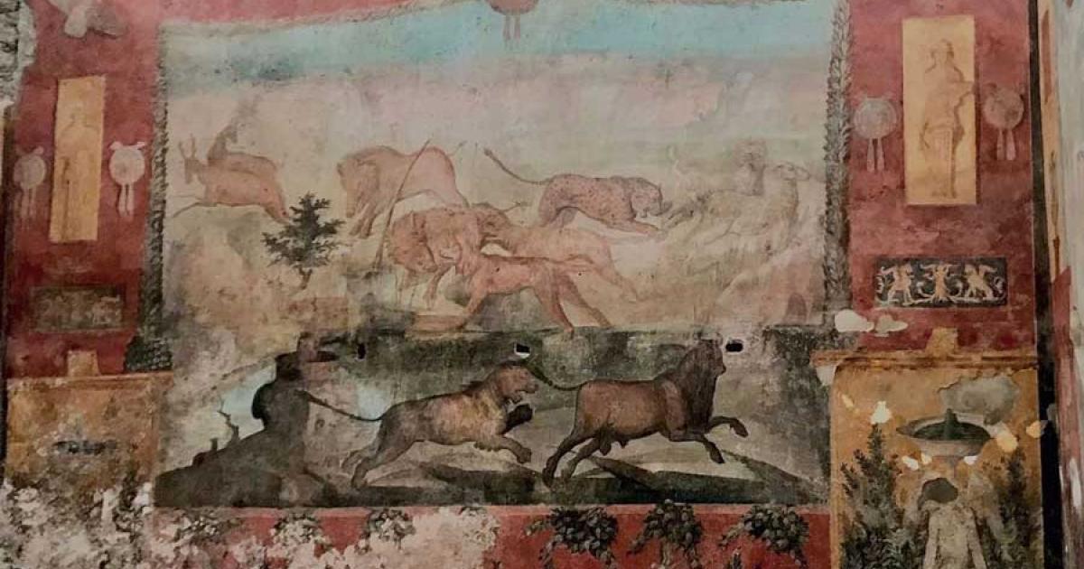 Wow! Stunning Pompeii Hunting Fresco Refreshed By Lasers