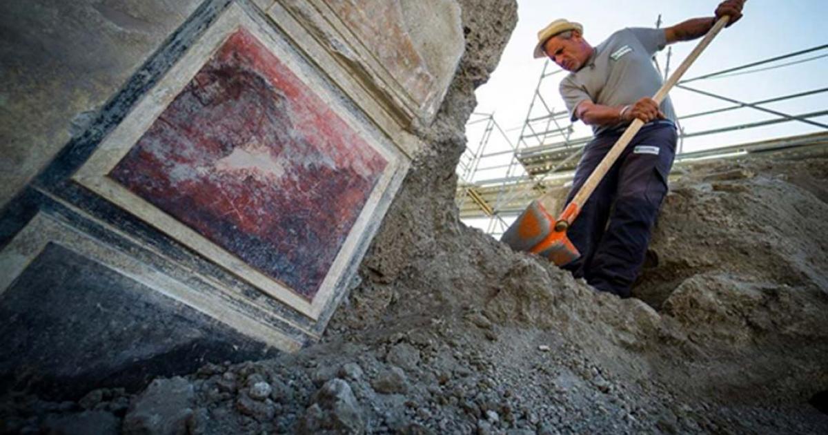 Excavations at the recently discovered ‘House of Jupiter’.