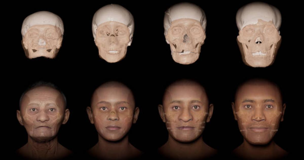 The faces behind the masks reconstructed using sophisticated techniques.