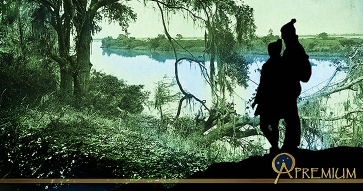 Georgia, Savannah River, near Savannah, circa 1862. (Public Domain) with couple (Public Domain);Deriv.