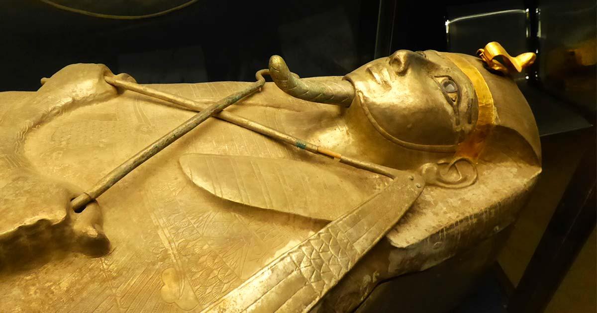 Silver Coffin of Psusennes I, a.k.a. the Silver Pharaoh. Source: Aidan McRae Thomson / CC BY-SA 2.0