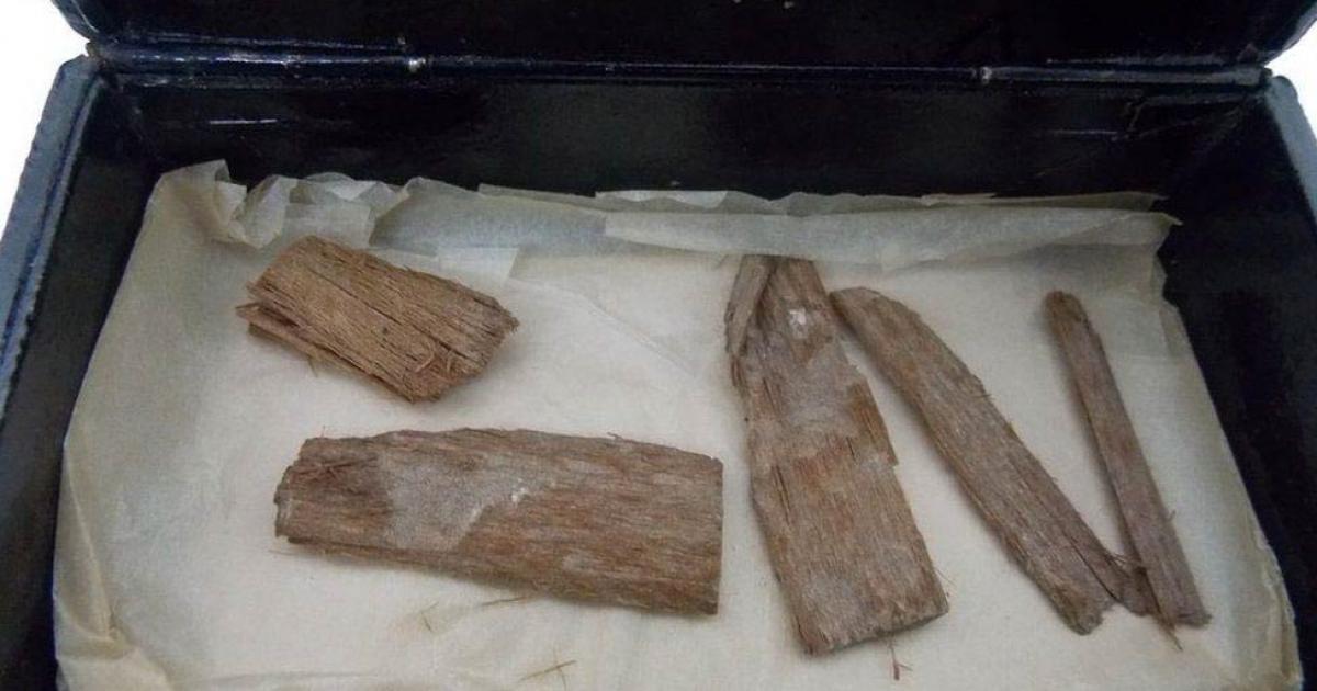 The unexpected find of the Dixon pyramid relic was discovered in Aberdeen within a cigar box. The cedarwood fragments were originally discovered in 1872 by British engineer Waynman Dixon, before being misplaced and seemingly lost to history. Source: University of Aberdeen