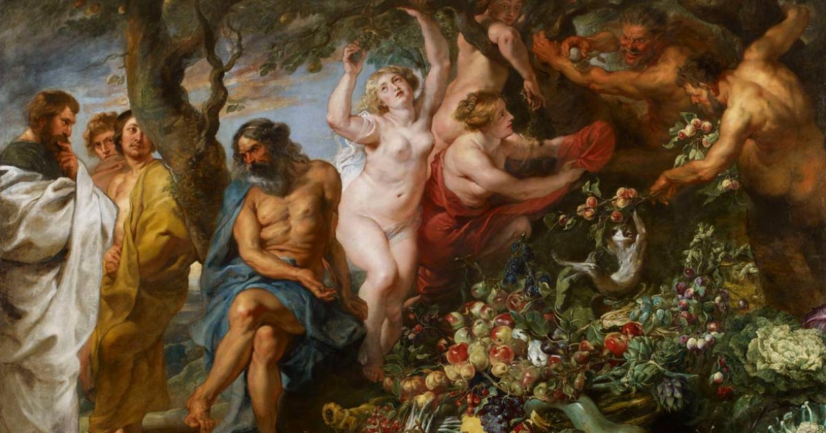 Pythagoras advocating vegetarianism.