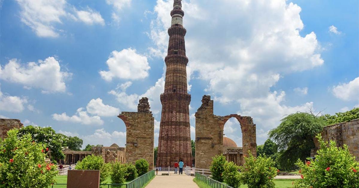 Qutub Minar, the tallest brick minaret in the world, New Delhi, India.             Source: kingslyg / Adobe Stock