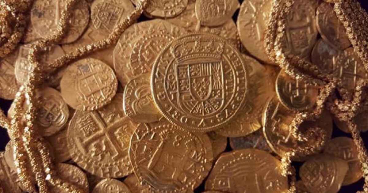 The "Tricentennial Royal" coin pictured here was die-cast, unlike most coins minted in the Spanish colonies during the 1700s. 