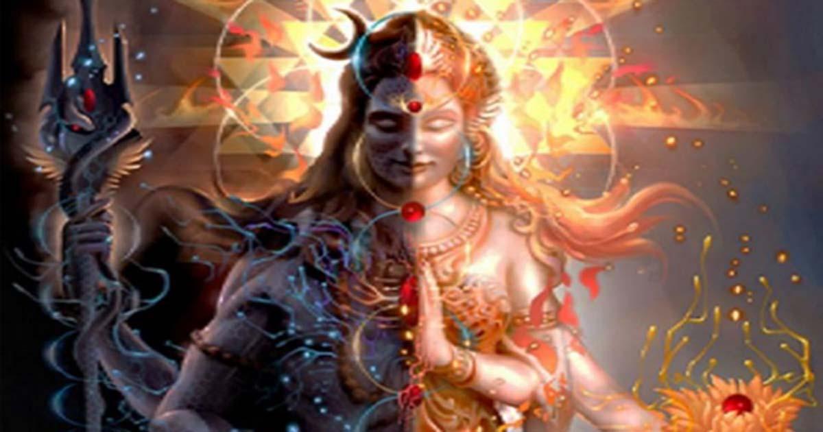  Ardhanarishvara, a composite androgynous form of the Hindu God Shiva and his consort Parvati (also known as Devi, Shakti, and Uma in this icon).