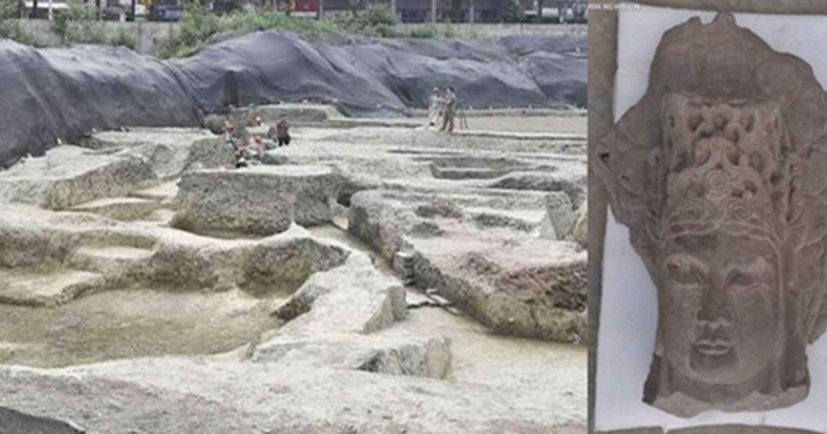 Remains of the famous Fugan Temple that was recently discovered in Chengdu, China.