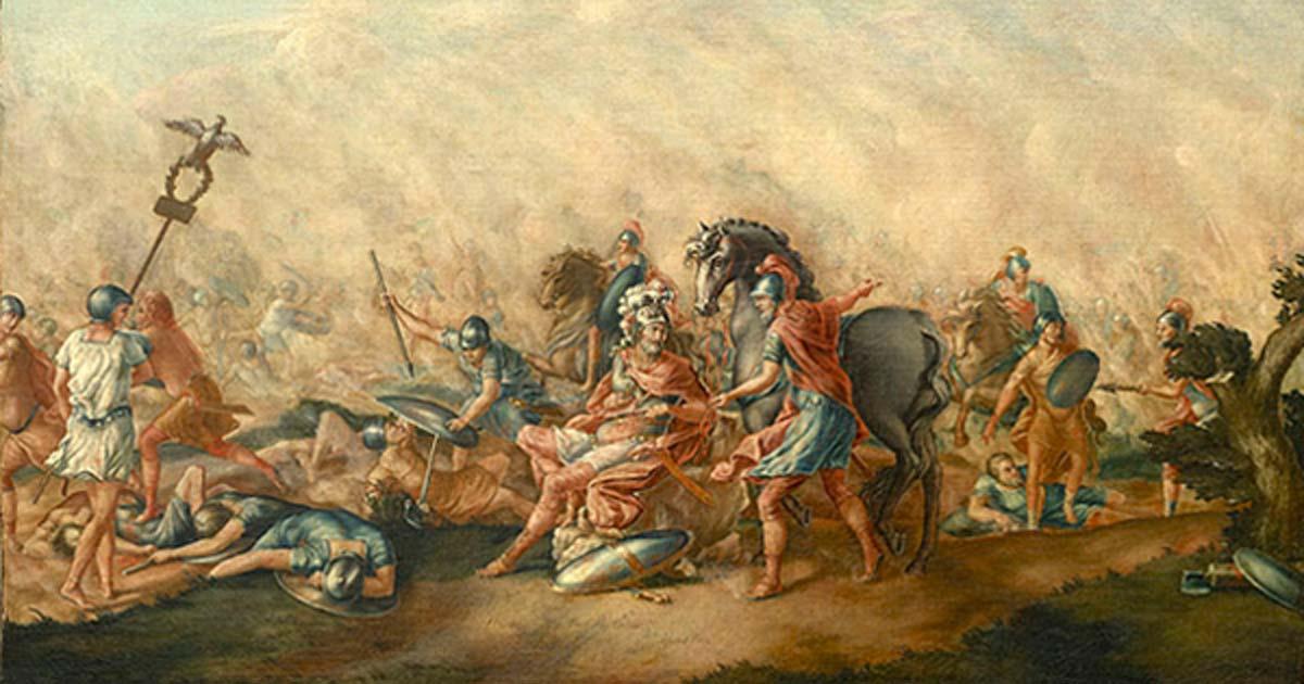 The Battle of Cannae was a major battle of the Second Punic War that took place on 2 August 216 BC in Apulia, in southeast Italy. The army of Carthage, under Hannibal, surrounded and decisively defeated a larger army of the Roman Republic