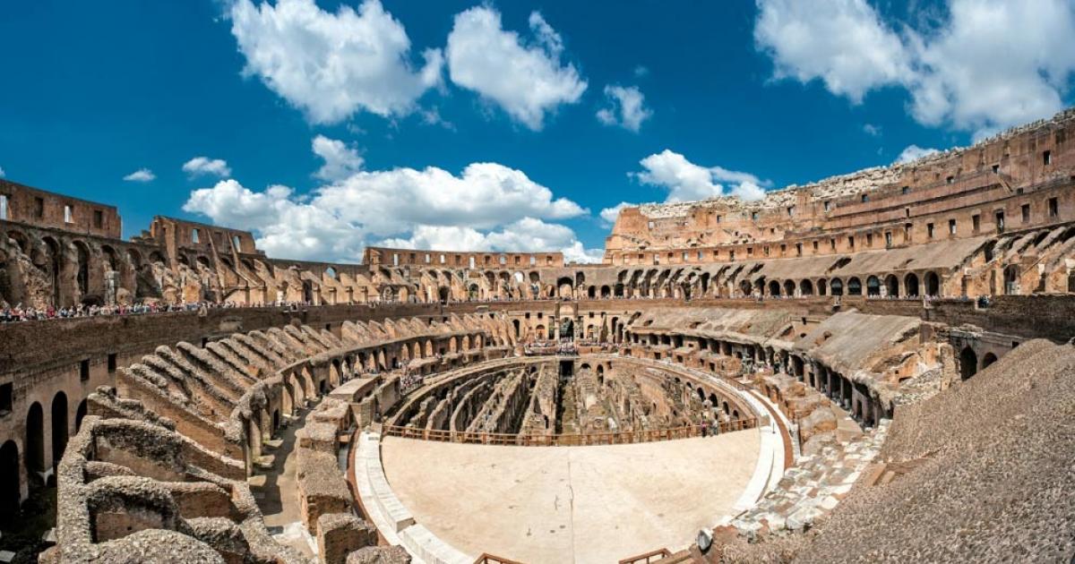 Was sophisticated Roman technology used in construction of the Roman Colosseum?