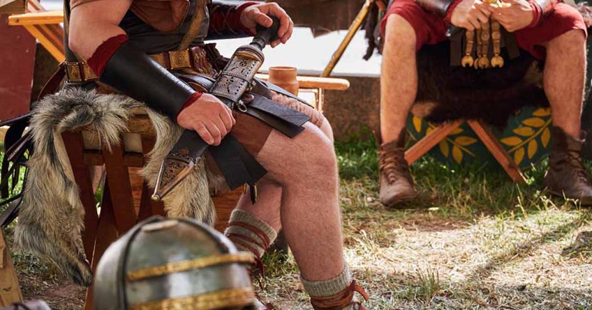 Top image: Roman Soldiers at rest at a Roman camp.	Source: Андрей Журавлев/Adobe Stock