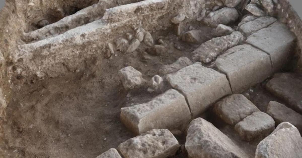 The remnants of a Roman street in Legio, a permanent Roman military outpost in Palestine