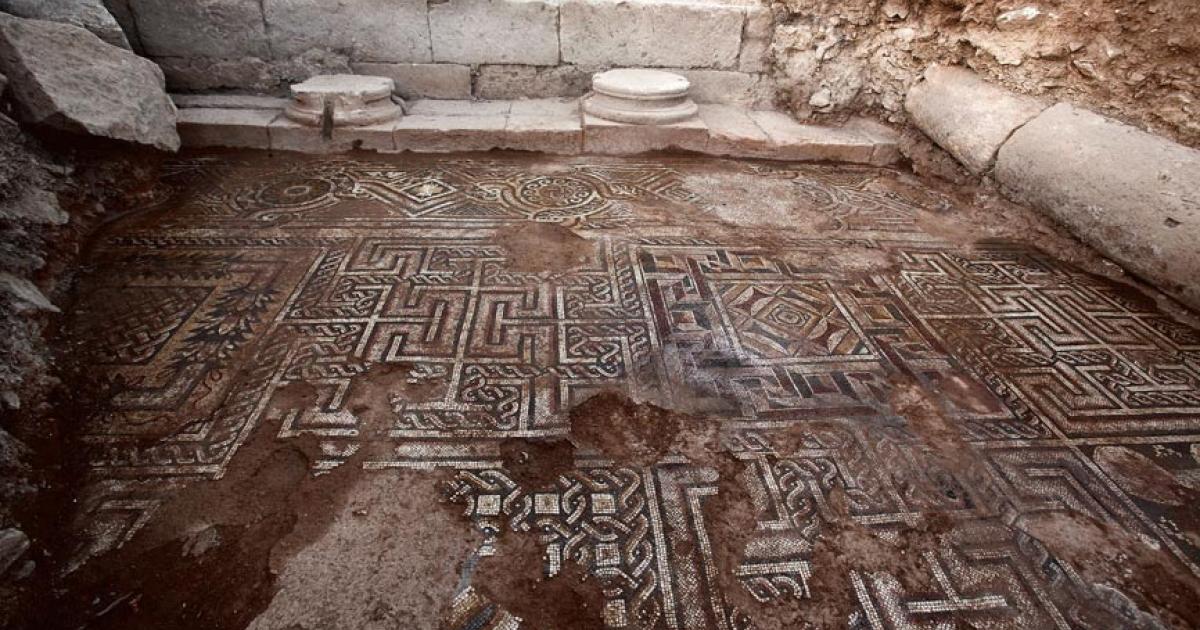 This delicately elaborate mosaic has been excavated from a possible rich person’s villa in Roman Doliche, one of the few areas in Roman Syria where archaeologists can work. 
