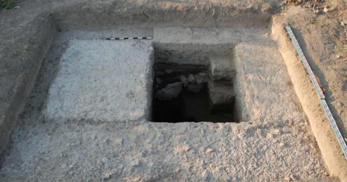 An excavation trench showing a pillar of the unfinished Roman aqueduct now mapped out in Armenia by researchers from the Armenian-German Artaxata Project hosted at University of Münster.