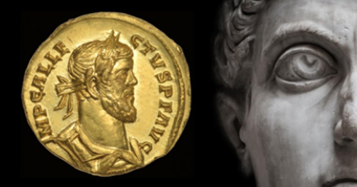 Main: Roman Emperor (neurobite / Adobe Stock) Inset: Rare Roman gold discovered in Kent, England Credit: Dix Noonan Webb