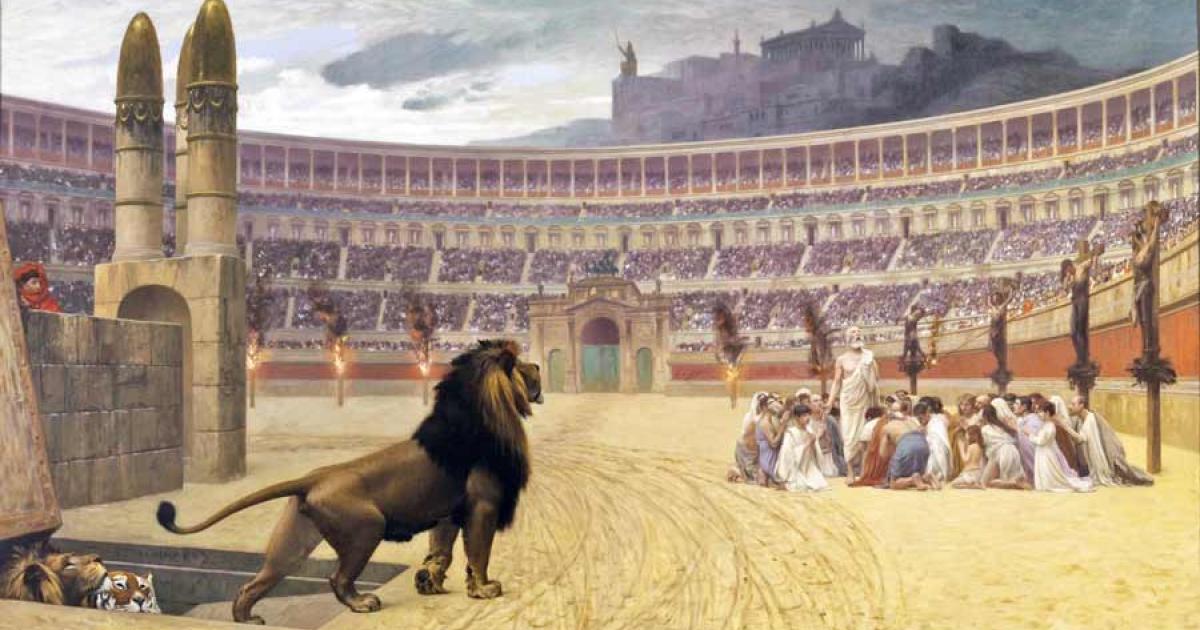 Roman executions at the Colosseum were a gruesome affair, as depicted in The Christian Marturs' Last Prayer by Jean-Léon Gérôme. Source: Public domain
