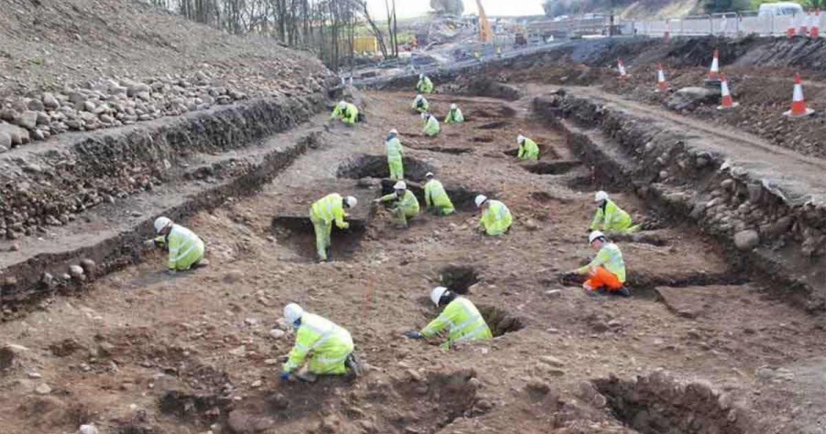Excavations at the Cataractonium Roman fort and settlement in England. Source: Highways England