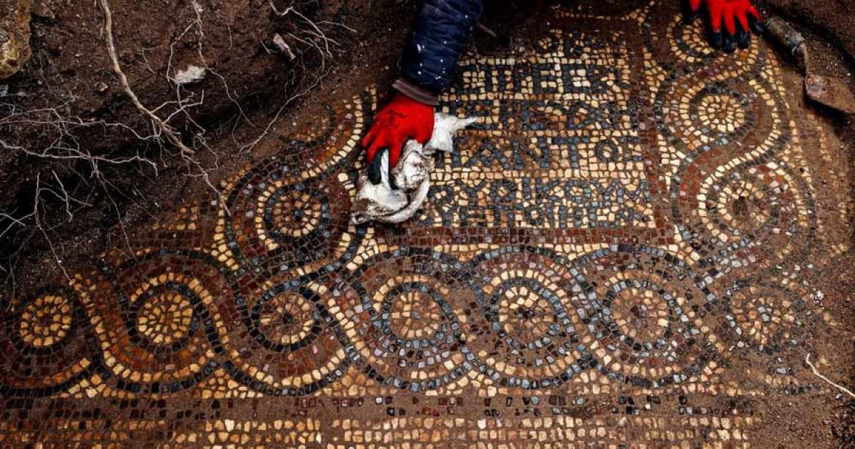 The Roman monastery mosaic recently unearthed in Western, Turkey