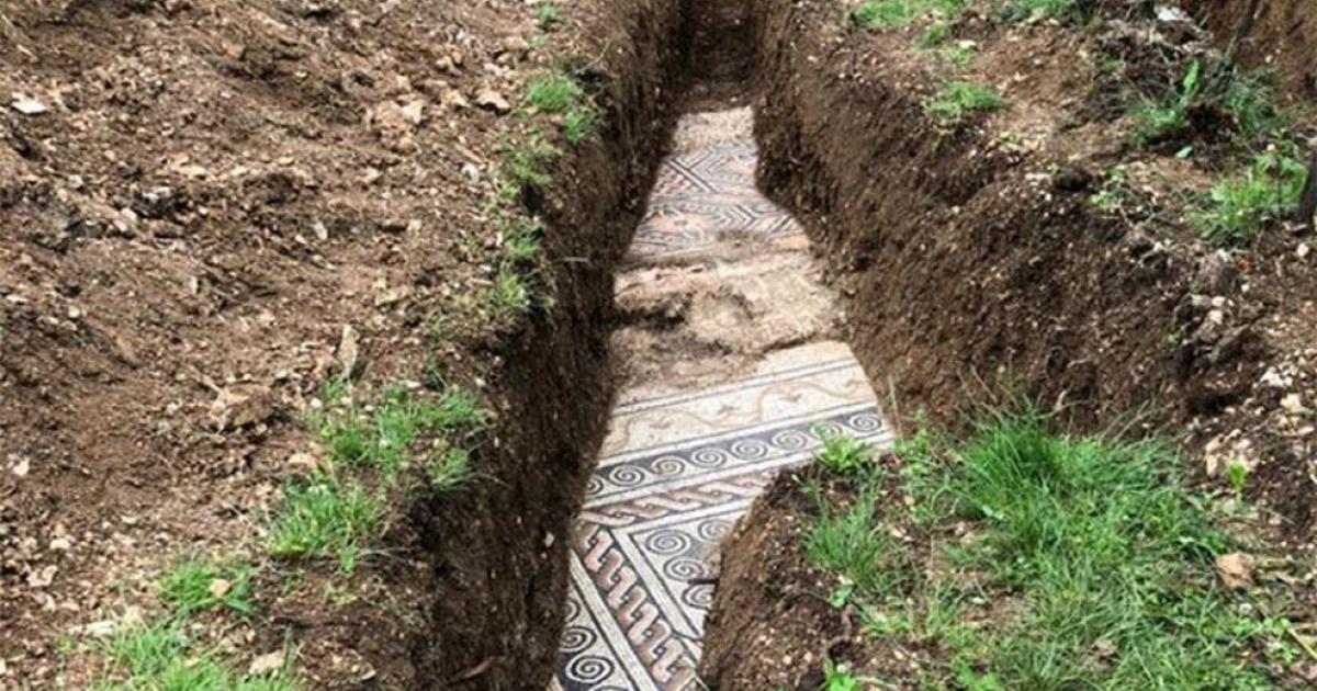 Roman mosaic floor unearthed in Negrar di Valpolicella, Italy .           Source: Comune di Negrar di Valpolicella