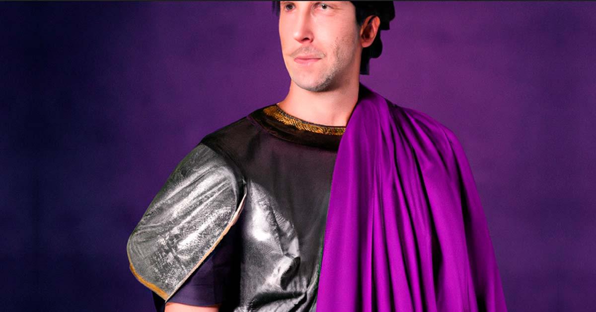A Roman wearing Tyrian purple. Source: AI generated. 