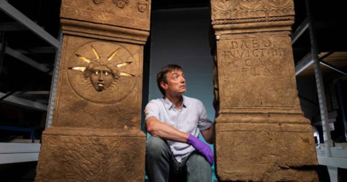 The Roman altars found at Inveresk, Scotland.