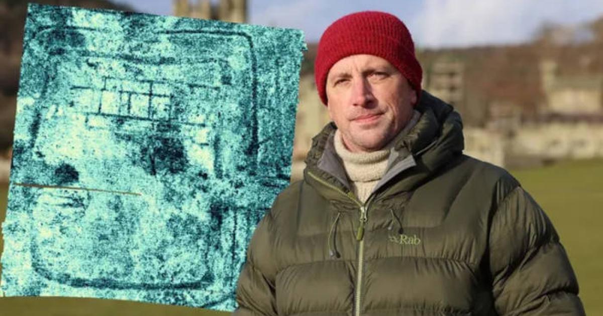 Project leader Dr Langlands at the Margam Country Park site, near Port Talbot, Wales