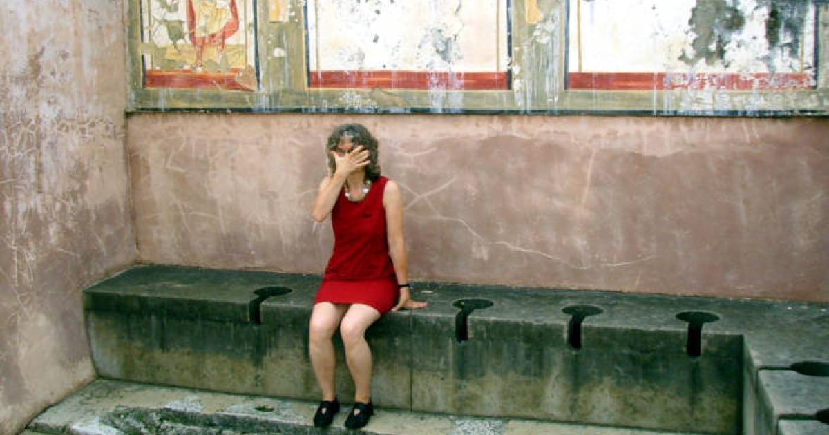  Gallo-roman latrine at Saint-Romain-en-Gal archaeological site, near Vienna