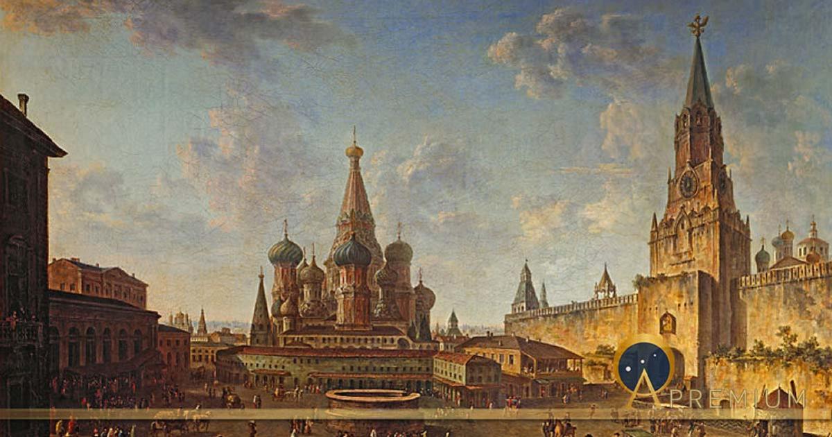 Red Square in Moscow by Fyodor Alekseyev  (–1824)(Public Domain)