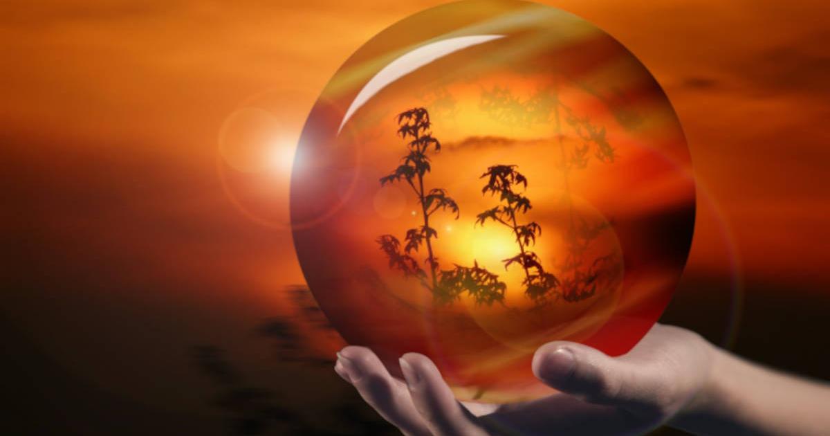 Image of transparent crystal ball.
