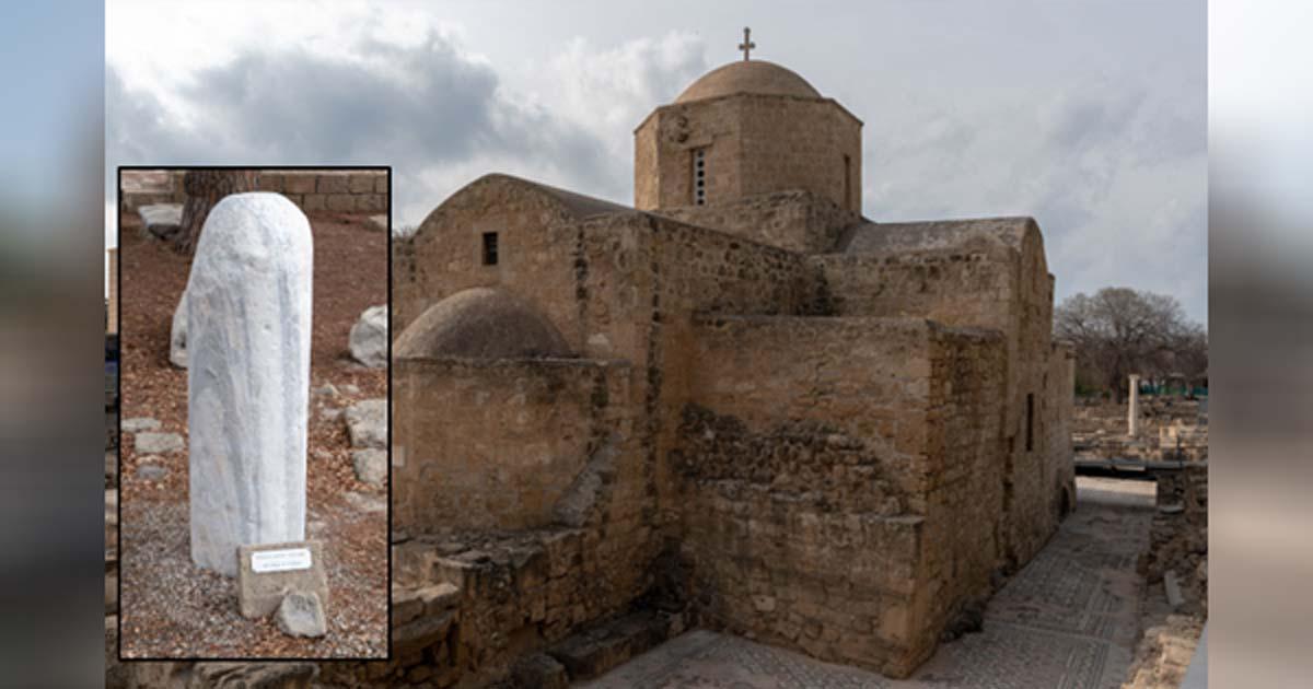 Agia Kryiaki Church. Inset: Saint Paul’s Column. 
