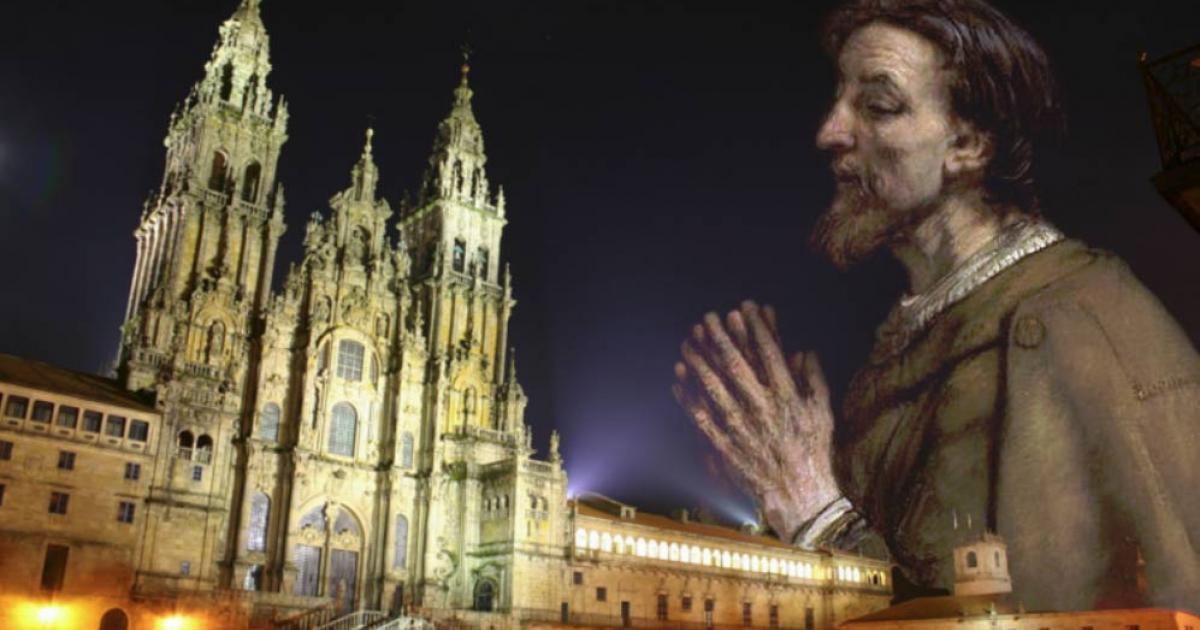 Obradoiro square in Santiago de Compostela, Galicia (Spain), Saint James the Greater. 