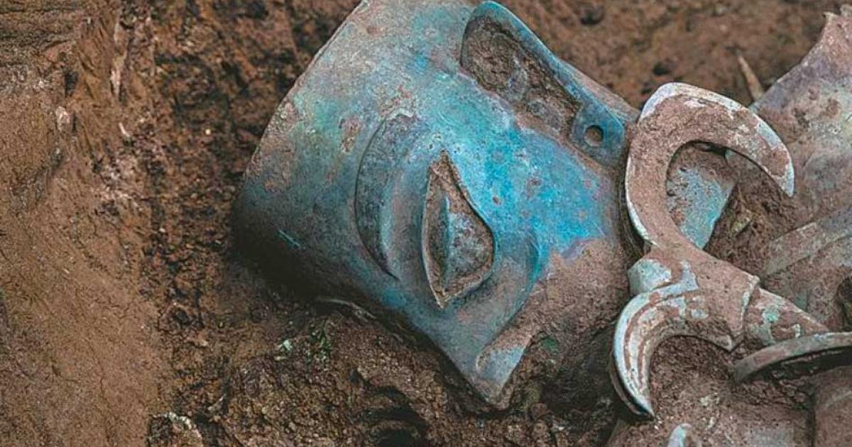 Just one of the stunning metal-crafted artifacts recently found in a small portion of the sacrificial pits area at the Sanxingdui site in southwestern China, which had been almost lost to time until the 1980s. Source: Xinhua / China Daily Post